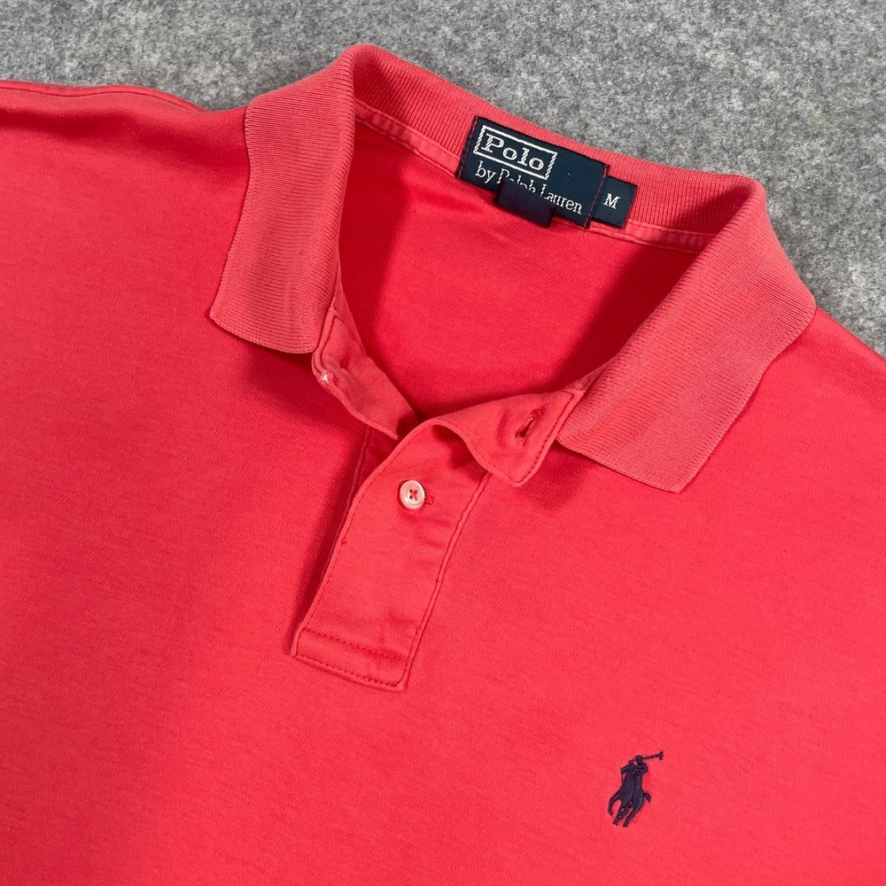 Polo Ralph Lauren Mens Polo Shirt Medium Red Short Sleeve Cotton Classic Fit